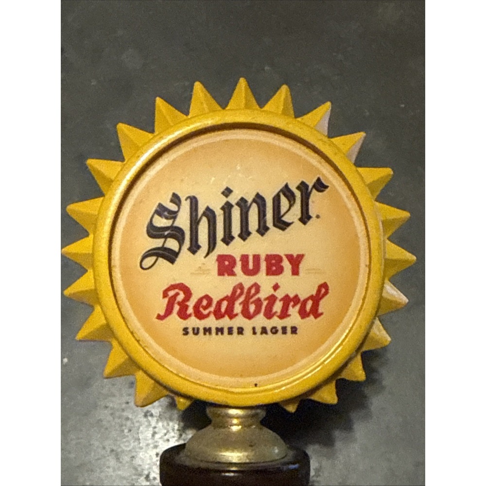 Vintage Shiner Ruby Redbird Summer Lager Beer Tap Pull Handle Wood 11.5" - Picture 4 of 8